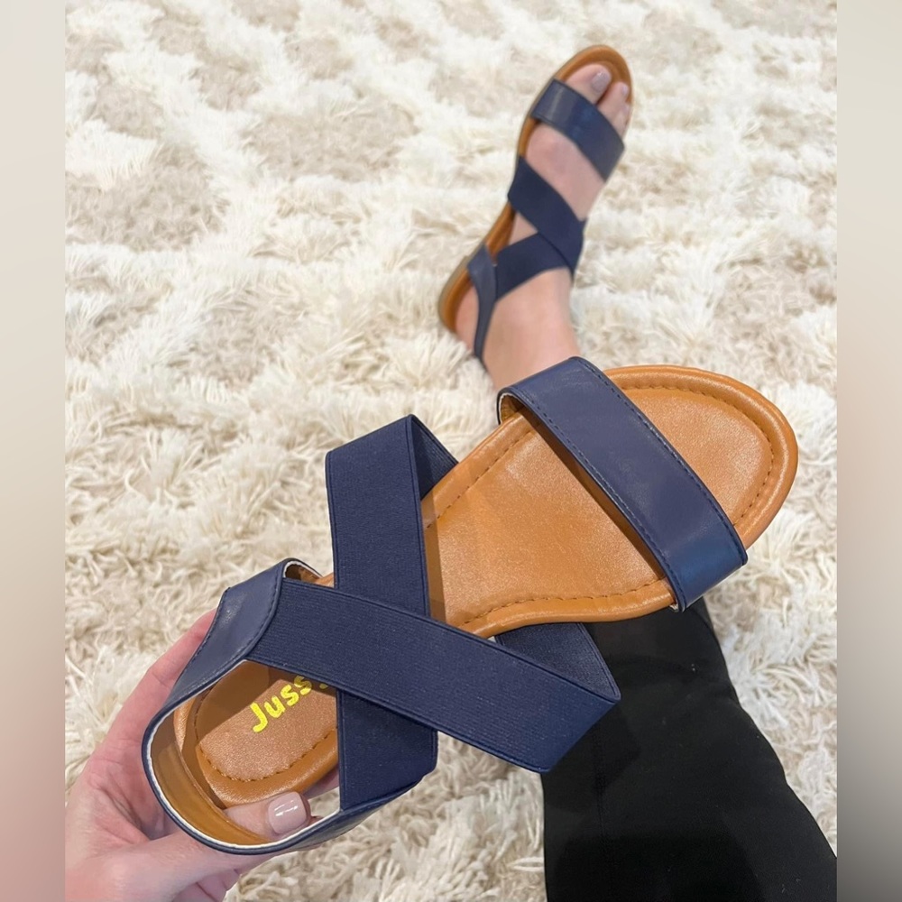 Womens Elastic strappy sandals